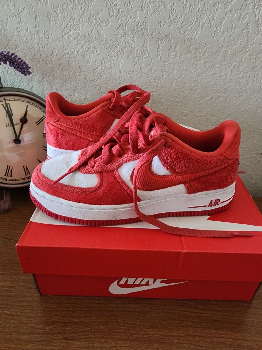 Nike Kids' Red and White Air Force 1 Low - Comfortable Everyday Sneakers